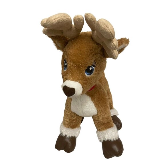 Dancer Christmas Reindeer Brown Build A Bear Workshop Plush Medallion Collar 19" - Picture 6 of 10